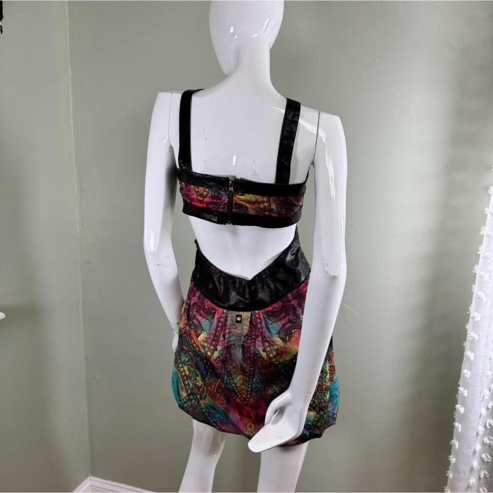 Vintage Apple Bottoms Cut-Out Mini Dress – Multicolor Paisley Bubble Hem Size M - Picture 5 of 6